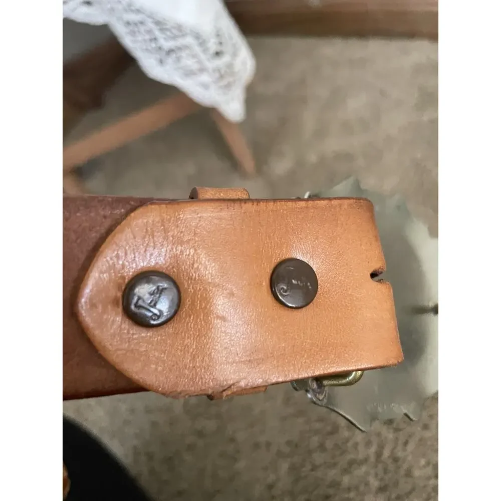 Justin Cowhide Leather Belt Saddle Buckle Western Cowboy USA Youth 24 Tooled